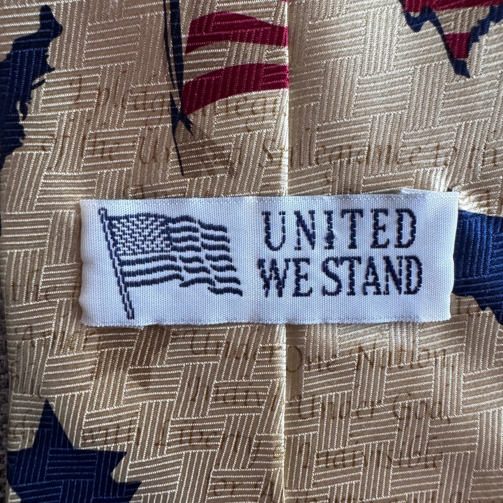Mad House Marketing Allegiance USA Flag Pledge of Allegiance Silk Tie Tan 700701 - Picture 7 of 10
